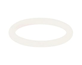 Hvid Geberit Mapress O-ring i FKM til mættet damp, vist fladt som en rund tætningsring med en diameter på 15 mm.
