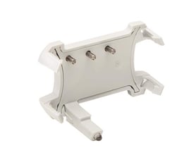 Niko glimlampe i hvid plast med klik-tilslutning og tre fjedre til montering bag på en afbryder.