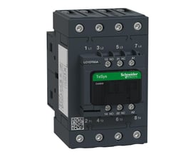 Schneider Electric TeSys D kontaktor, 4-polet, 60A, 42VAC spole, med tydelig mærkning af terminaler.