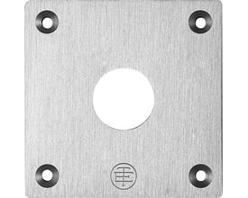 Schneider Electric frontplade XAPE301 i anodiseret aluminium med 1 hul til Ø22 mm enheder og fire monteringshuller.