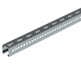 Legrand pendelskinne EPS 41x41x2 SP ZM, 3 meter, fremstillet af zinklegeret stål med magnesiumaluminium.