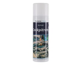 Pureno Clean cockpitrens 500 ml sprayflaske, set fra siden med tydelig mærkning og oplysninger om Pureno A/S.