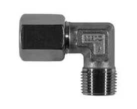 Syrefast vinkel union SO 52421 med nippel, 6 mm x 1/4" i rustfrit stål, vist på hvid baggrund.