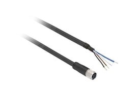 Telemecanique Sensors tilslutningskabel XZCP0941L5J på 5 meter med lige 4-polet M8-hunstik og frie ledningsender.
