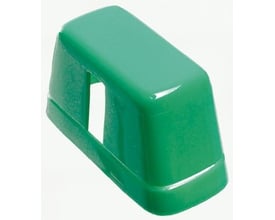 Assa Abloy plexiglashætte model 982084 i grøn, set skråt forfra med rektangulær åbning i siden.