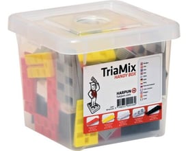 Triamix plastkiler i en assorteret handy box med 70 stk i 5 forskellige størrelser og farver.