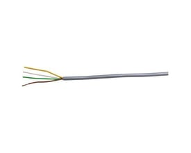 LIHH multikabel i grå med fire ledere: brun, grøn, hvid og gul, som stikker ud fra den grå ydre kappe.