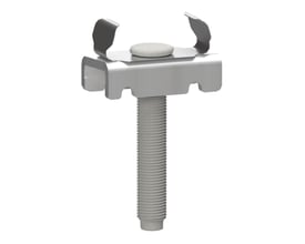 Lauritz Knudsen T-Bolt 26U M8 x 30mm, varmgalvaniseret stål, med en hvid top og metalclips.