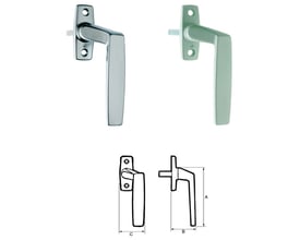 Paskvilgreb Fix 83L i mat zinklegering med 43 mm centerafstand og tekniske mål angivet.