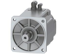 Siemens SIMOTICS S-1FK2 CT servomotor med M0 40 Nm, aksel med fjernøgle og to DRIVE-CLiQ-stik på hvid baggrund.
