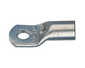 Klauke rørkabelsko i fortinnet kobber til 6 mm² kabel, set skråt med kabelrør og flad kontaktflade med Ø10-hul.