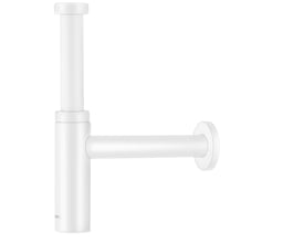 Hansgrohe Flowstar S designvandlås i mat hvid messing, med 32 mm rør og justerbar vægafstand. Leveres klar til montering.