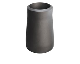 Koncentrisk reduktion i P235GH stål med dimensioner 33,7/2,6 x 26,9/2,3, fremstillet efter DIN 2616/EN 10253-2.