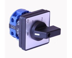 Kraus & Naimer trinomskifter, 1-polet, 20A, med 0-1-2 positioner og 4 huls 48x48 mm frontmontering.