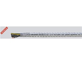 25G2,5 SY-JZ armeret kabel med klar yderkappe og flettet armering, fremviser ledningsfarver og VDE mærkning.