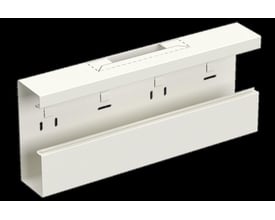 Lauritz Knudsen Afgrening WGX-S op asym. i hvid RAL9010/60 med 170A kapacitet, vist på sort baggrund.