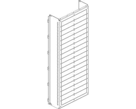Cubic Skinneafdækning S3000 SA4 vist i en lodret perspektivisk tegning med synlige samlinger og en rillet overflade.