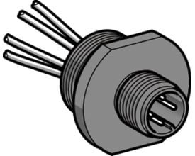 Schneider Electric M12 5-pin han stikindsats i metal med kabler, passer til M20 hul.
