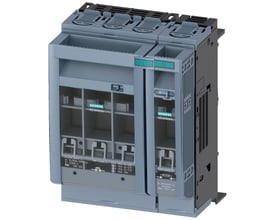 Siemens SENTRON sikringsafbryder 3NP1, 4-polet, NH00, 160 A, vist med detaljeret front og side på neutral baggrund.