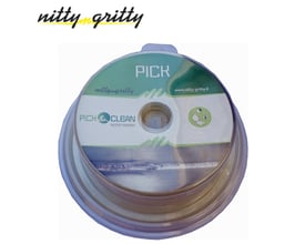 Nitty Gritty bejdse tape rulle med 25m x 40mm, leveres i transparent plastemballage med tydelige instruktioner.