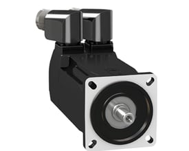 Schneider Electric servomotor 70mm med 2,5NM moment, 900W effekt og IP54-klassificering, vist på hvid baggrund.