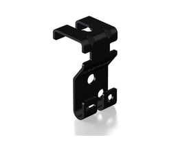 Ophæng til Solar Plus gitterbakke BK8, fremstillet i sort zink med synlige bolthuller og clips-mekanisme.