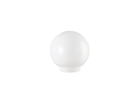Hvid globeskærm fra Ifö Electric i polyeten med gevind, vist forfra.