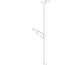 Schneider Electric loftpendel på 1 meter til montering af 500-1000 A strømskinner, vist med beslag til loft og skinne.