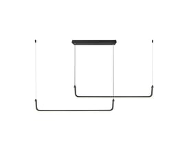 V-TAC 24W LED hængelampe i sort metal med et stilfuldt, moderne design, ophængt med ledning.