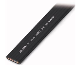 Wago WINSTA-TKF fladkabel med 5x4 mm², 450/750V, CS85, halogenfri, velegnet til 3-fasede installationer.