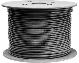 Festo trykluftslange PUN-H-8X1,25-SW-400 sort på en træspole, viser den 8mm sorte slange rullet tæt sammen.
