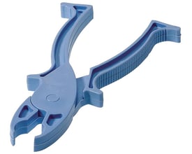 Siemens SITOR sikringstang 3NC1 til 10x38mm sikringer, lavet af blå plast med ergonomiske håndtag og en åben kæbe.