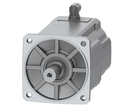 Siemens Simotics S-1FK2 CT servomotor med 30 Nm M0, cylindrical shaft og IP65, set forfra med monteringsflange.