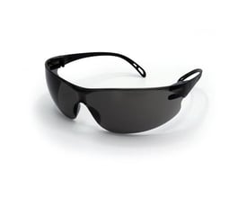 Activewear 4150 Slim sikkerhedsbrille med grå linse og sort stel, set skråt forfra med brillestængerne åbne.