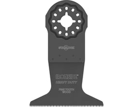 Ironside fintandet savklinge til multicutter med Starlock-optag og 63 mm bred klinge, set forfra.