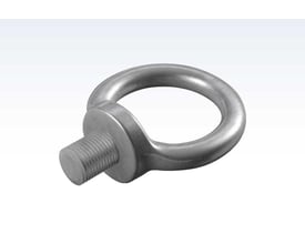 Roliba elgalvaniseret øjebolt med 8,0 mm gevind og 20 mm øje, vist skråt med gevindstangen fremad.