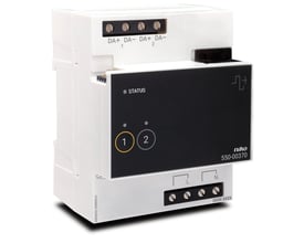 Niko DALI-2 Addressable interface modul 550-00370 med to DALI-kanaler og statusindikatorer.