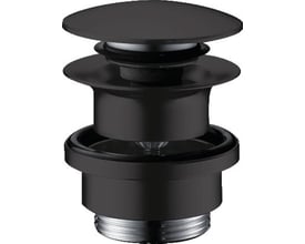 Hansgrohe Push-Open bundventil i mat sort, med en 1 1/4" gevind og universal funktion til vaske.