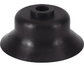 Festo ESV-60-EN sugekop i sort gummi, viser logoet og den kuppelformede kant for effektivt greb.
