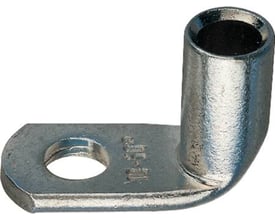 Klauke vinkelkabelsko med inspektionshul, 35mm², M12, fremstillet af fortinnet kobber, vist på en neutral baggrund.