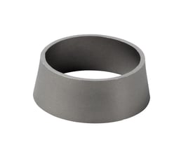 Koncentrisk konus i 316L rustfrit stål, 114,3 mm ydre diameter og 76,1 mm indre diameter, 2 mm tykkelse.