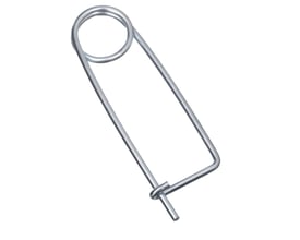 MichLar elektrogalvaniseret sikkerhedssplit 5x210mm fremstillet af blankt metal med tydelig ring og låsemekanisme.