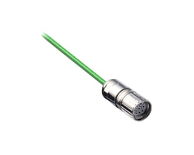 Schneider Electric 5 meter grønt strømkabel med 7-polet konnektor for Axis 1 og PacDrive 3 systemer.