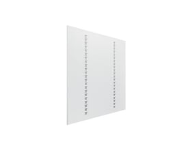 Nærbillede af Ledvance Panel IndiviLED 600, 60x60cm, med fokus på de individuelle LED'er og deres specielle optik for lav blænding.
