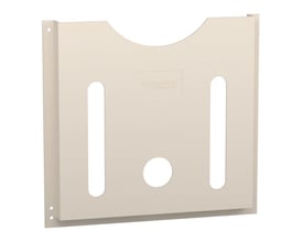 Schneider Electric A4 tegningsholder i lys beige plast med logo, vist frontalt.