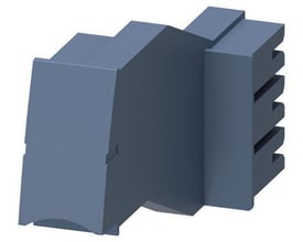 Siemens 3RV19 udvidelsesstik i grå plast, designet til at forbinde 3RA6 og 3RV19 infeed-systemer.