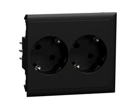 Thorsman CYB PS-Slaveudtag med to stikkontakter i sort PC/ABS plast, 94x84x39 mm, fra Lauritz Knudsen.