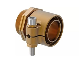 Messing Uponor Wipex kobling med 63mm rørindføring og synlig umbraco skrue til fastspænding.