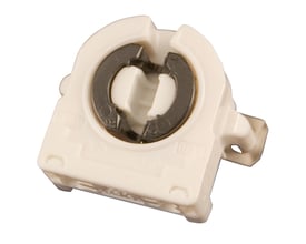 BJB lysrørsfatning G13 i hvid plast med fjederfunktion, model 26.422-1113.