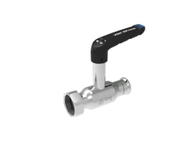 VSH XPress kugleventil i rustfrit stål med RF G1 1/2" omløber og 35mm DN32 Høj pressfitting.